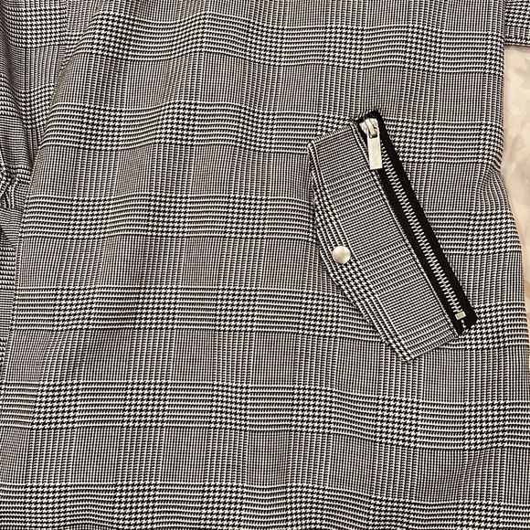 New Look Black & White Plaid Waterfall Duster Coat - Picture 7 of 8